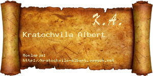 Kratochvila Albert névjegykártya