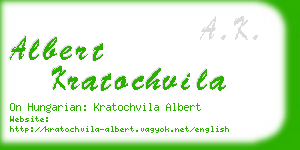 albert kratochvila business card